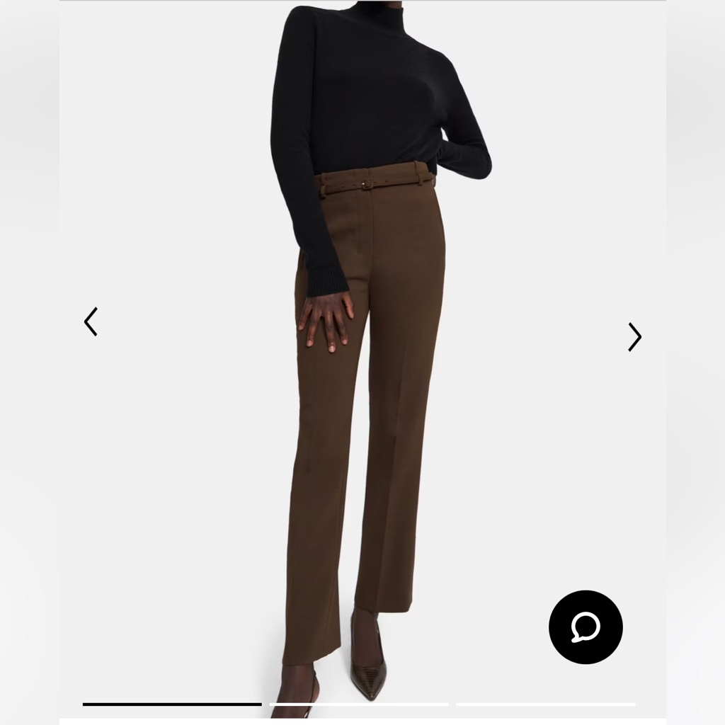 Theory Women’s Straight Pant In Utility Wool Oak Green Size 6